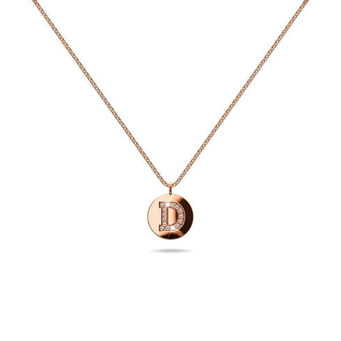 Solid 925 Sterling Silver Initial Alphabet Personalised Disc Necklace